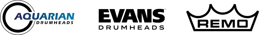 Aquarian, Evans, and REMO drumheads