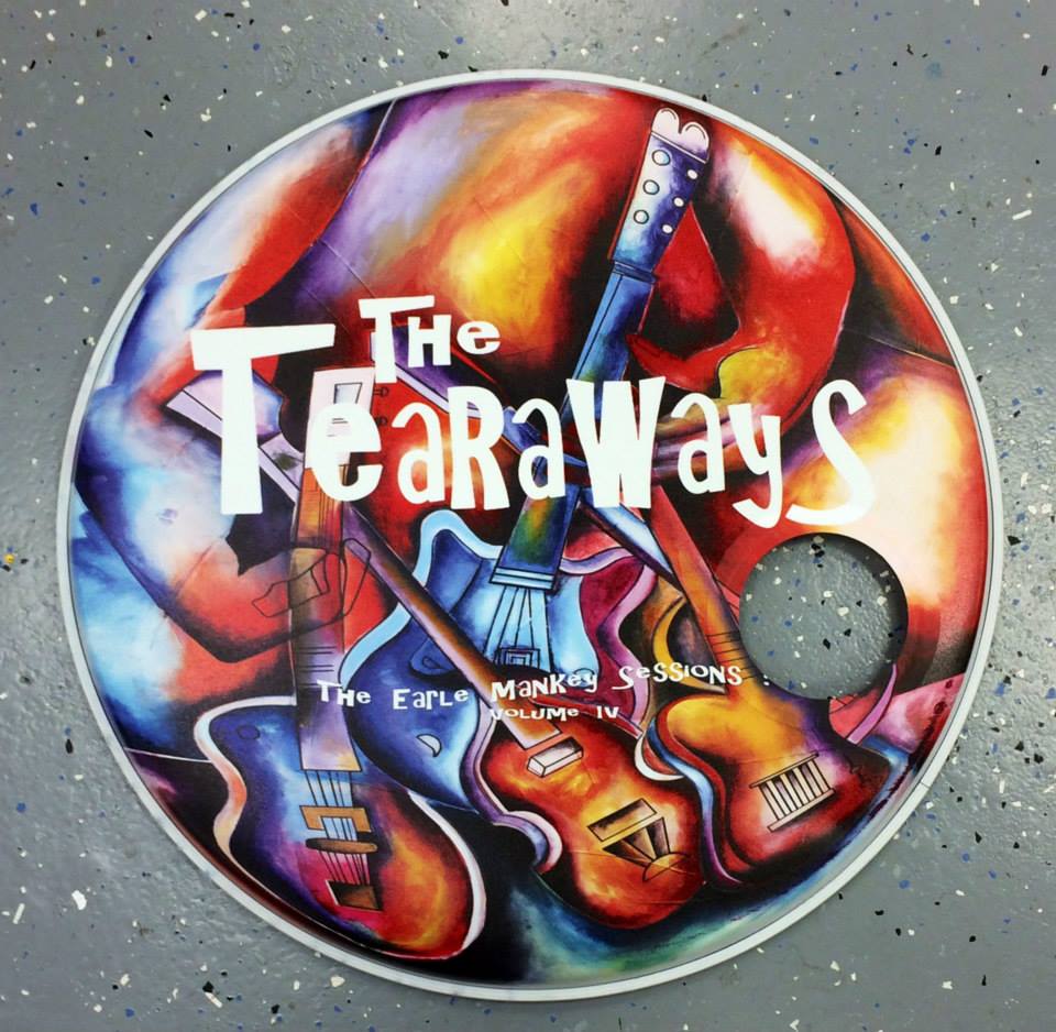 Custom-printed bass drum head with band logo or artwork