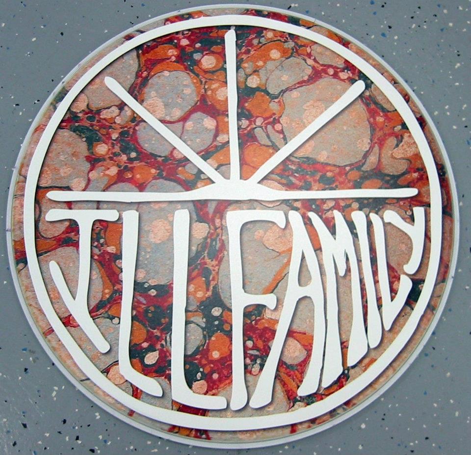 Custom-printed bass drum head with band logo or artwork