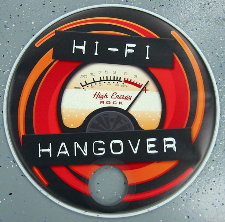 Custom-printed bass drum head with band logo or artwork