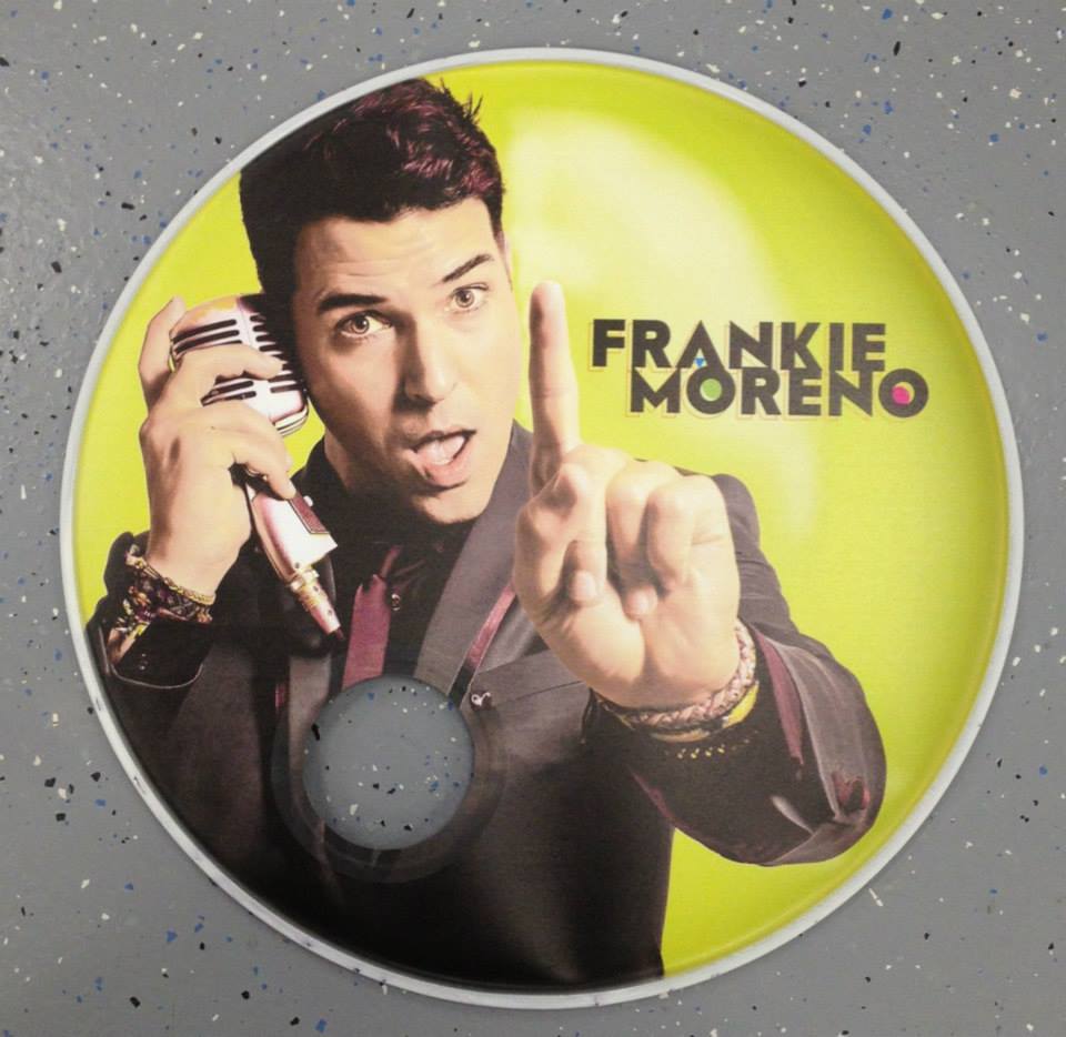 Custom-printed bass drum head with band logo or artwork