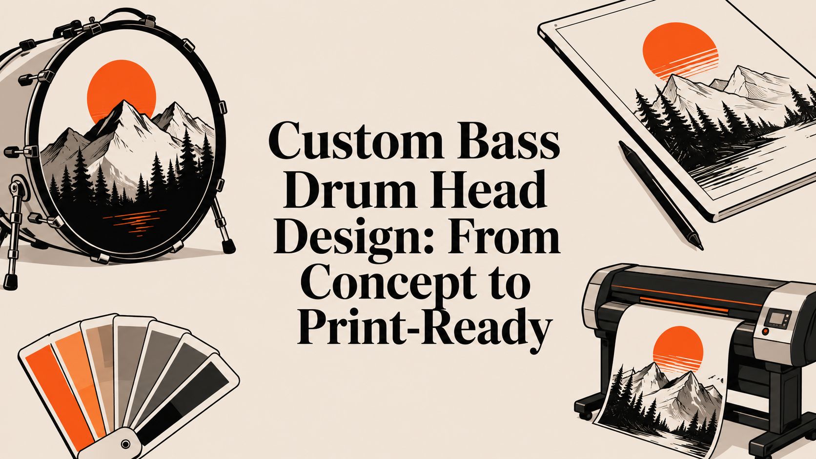 Custom Bass Drum Head Design: From Concept to Print-Ready